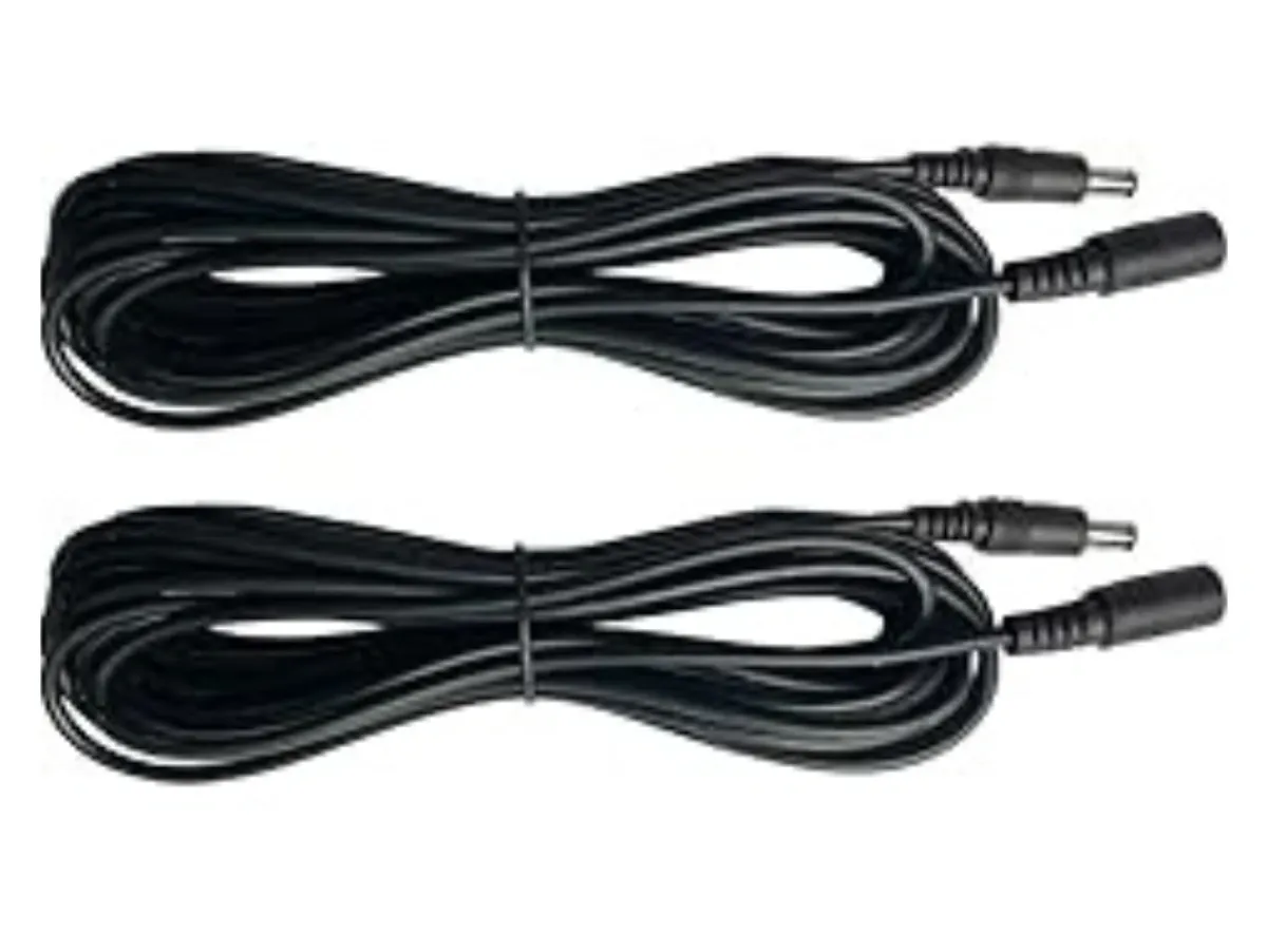 A pair of black cords with a white background