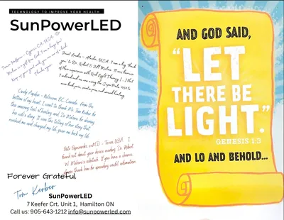 A picture of the back cover of an ad for sunpower led.