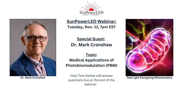 Dr. Mark Cronshaw photobiomodulation applications webinar