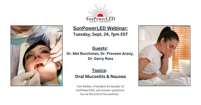 Oral mucositis nausea clinical light therapy webinar