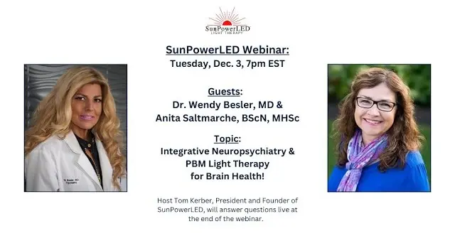 SunPowerLED integrative neuropsychiatry PBM light therapy webinar